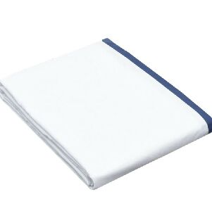 KIT DUVET BRANCO C/ VIVO AZUL QUEEN