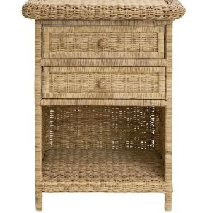 MESA DE CABECEIRA DE JUNCO P 2 GAVETAS