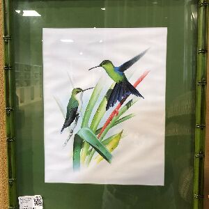 QUADRO PASSAROS BAMBU VERDE 47,5X40CM
