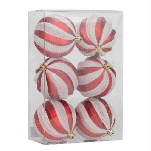 BOLA LIST ESPIRAL BCO/VRM 8CM (BOLAS) JG C/6 PC