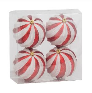 BOLA LIST ESPIRAL BCO/VRM 10CM (BOLAS) JG C/4 PC