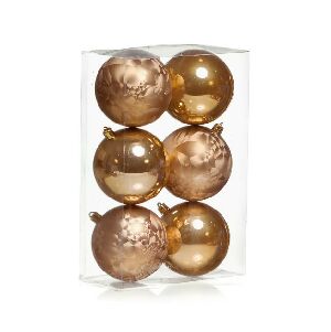 BOLA BRILHO E TEXTURIZADA OUR 8CM (BOLAS) JG C/6 PC