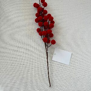 PICK GALHO CURTO POMPOM VRM 30CM () C/1 UN