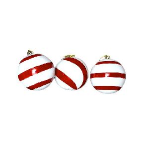 BOLA DECORADA -BR/VM - 8CM - C/3