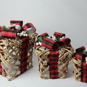 CAIXAS DE PRESENTE DECORATIVAS - 15/20/25CM - C/3