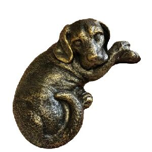ESCULTURA CACHORRO DEITADO RESINA 22191 24,8X16X8CM