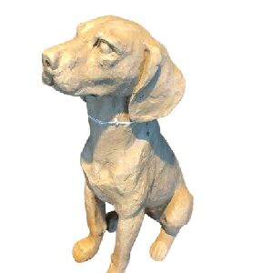 ESCULTURA CACHORRO SENTADO RESINA 22194 20,8X10,4CM