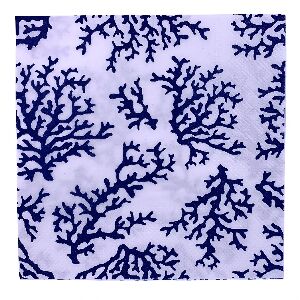 CJ COM 20 GUARDANAPOS DE PAPEL COM ESTAMPA DE CORAIS 17X9CM