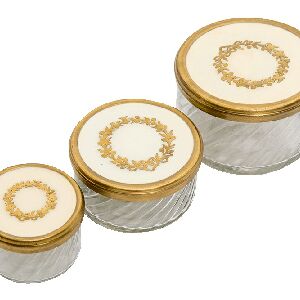 CONJ C/ 3 POTES DE VIDRO .. 35.231 10X7CM