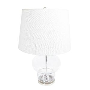 ABAJUR EM METAL PRATA/VIDRO C/ C&Uacute;PULA