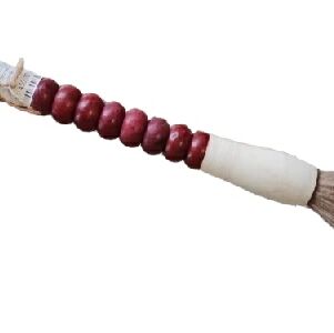 PINCEL DECORATIVO DE OSSO COM PEDRAS VERMELHAS 53291 38X4X4CM