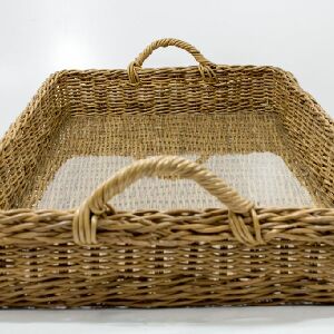 BANDEJA JUNCO RETANGULAR M NATURAL 15X44X60CM