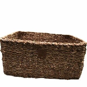 CESTO RETANGULAR COM ALCA HOGLA SEAGRASS G 20X45X33CM