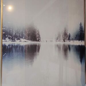 QUADRO C/ MOLD PAISAGEM LAGO MONTANHAS