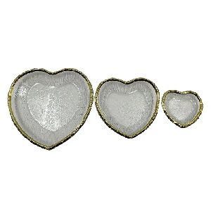 CJ. C/ 3 BOWLS FORMATO CORA&Ccedil;&Atilde;O - DOURADO