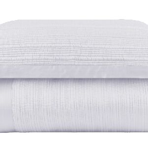 KIT COLCHA KING AMBER BORDADA BRANCA 2,90MX2,70M