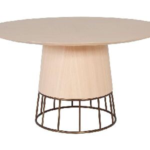 MESA BARRIL 120CM DI&Acirc;M. FREIJ&Oacute; ENVELHECIDO/LAT&Atilde;O POLIDO