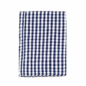 CAPA DUVET CASAL VICHY MARINHO S/ FRONHAS XD MEDIO AZUL MARINHO