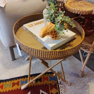 MESA REDONDA *FAUX PALHINHA*