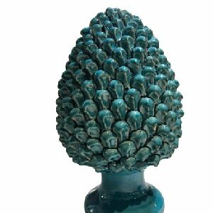 ESCULTURA PINHA MD AZUL TURQUESA