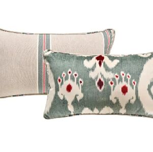 ALMOFADA REVENDA 50X30 IKAT AGAPANTO