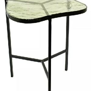 67531 - MESA AUXILIAR DE METAL PRETO E VIDRO