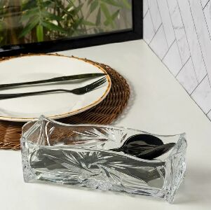 PORTA TALHER DE CRISTAL DE CHUMBO PRIMA 27X8X9CM