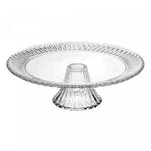 PRATO PARA BOLO DE CRISTAL DE CHUMBO COM PE RADIAL 31,5CMX10CM