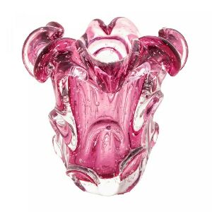 VASO DE VIDRO ITALY ROSA 15CM X 16CM