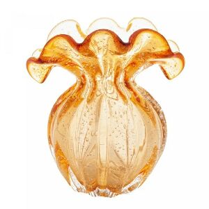 VASO DE VIDRO ITALY AMBAR 13,5CM X 11CM X 14CM