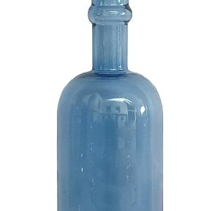 22473 GARRAFA VIDRO COLORIDO DETALHE LONGO 10x10x35CM