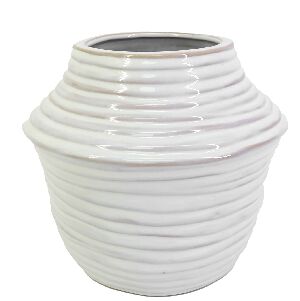 22736 VASO CER&Acirc;MICA REDONDO ONDAS 23X22,6X19,7CM