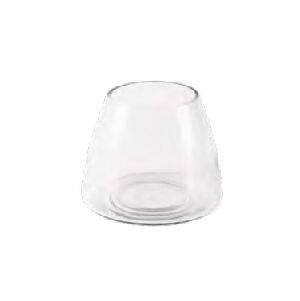 VASO ABAULADO TRANSPARENTE DE VIDRO 18,5X18,5X15CM
