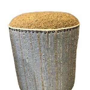 PUFF REDONDO TC ELB BUNGALOW DENIM BLUE QUAKER 44x44cm