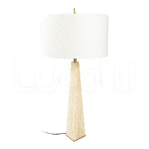 68926 - ABAJUR DE METAL DOURADO E MARMORE MARROM