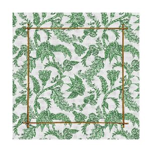 CONJ. 6 GUARDANAPOS FLOWER'S PRINT VERDE 50CM