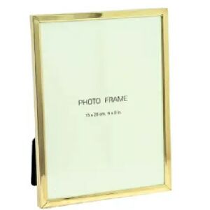 70203 - PORTA RETRATO DE MADEIRA, METAL DOURADO E VIDRO G 21X16CM