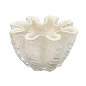 534478 - CENTRO DE MESA EM VIDRO BRANCO 10X17CM