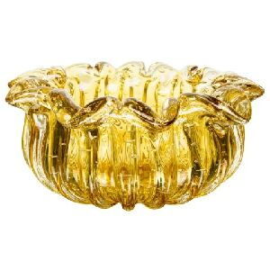 534521 - CENTRO DE MESA EM VIDRO AMBAR P 9X19CM