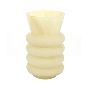 53965 - VASO DECOR EM VIDRO CREME FOSCO 22X13CM