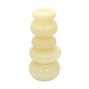 53985 - VASO DECOR EM VIDRO CREME FOSCO 24X12CM