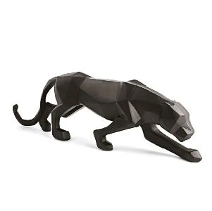 66414 - ESCULTURA PANTERA PRETA EM RESINA 10X34X08CM