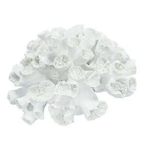 ESCULTURA CORAL EM RESINA BRANCO 09X20CM