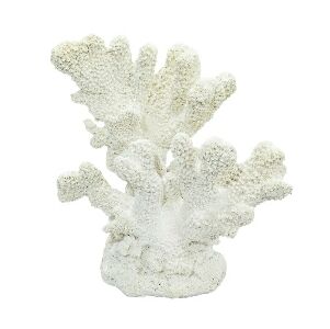 70309 - ESCULTURA CORAL EM RESINA BRANCO 22X23X13CM