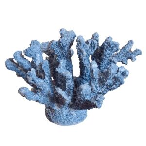 70302 - ESCULTURA CORAL EM RESINA AZUL 13X22X16CM