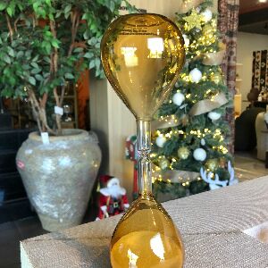 AMPULHETA EM VIDRO AMBAR COM A (HJ3020) 23cm