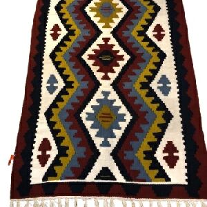 TAPETE KELIM N&Atilde;O TUF/FLOC 20% ALG 80% FIB NAT L&Atilde; 150X90CM