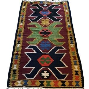 TAPETE KELIM N&Atilde;O TUF/FLOC 20% ALG 80% FIB NAT L&Atilde; 165X92CM