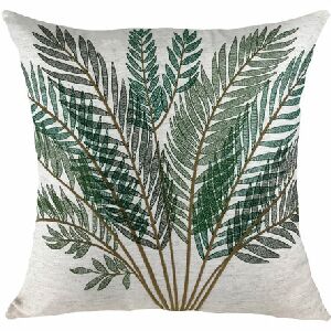 ALMOFADA LINHO 52X52 C/ BORD FINO VERDE MOD1