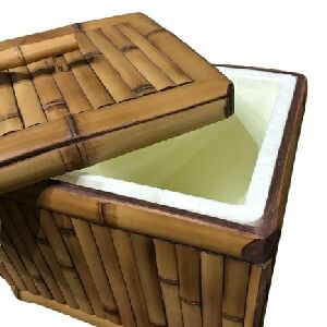 GELEIRA C TAMPA BAMBU NATURAL M 26X31X24CM